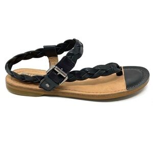 Pikolinos Sandal Sao Paulo Braided Minimalist Sandal Black Leather